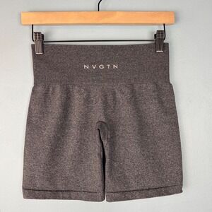 NVGTN Womens Medium Charcoal Grey Seamless High Waisted Contour 7" Biker Shorts
